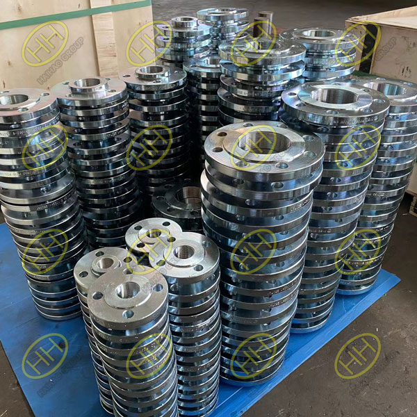 Cold galvanizing threaded flanges