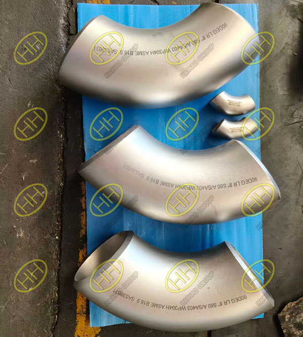 SA403 WP304H 90 degree long radius stainless steel elbows manufactured by Haihao Group