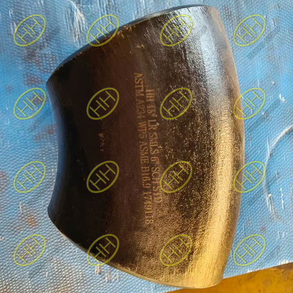 ASTM A234 WP5 45 degree long radius seamless elbow manufactured to ASME B16.9 for NACE MR0175 sour service pipeline in Iran