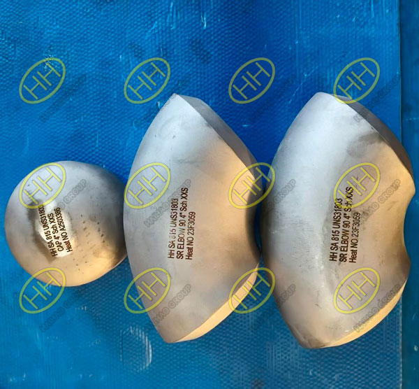 SA 815 UNS S31803 90 degree short radius elbows and pipe cap