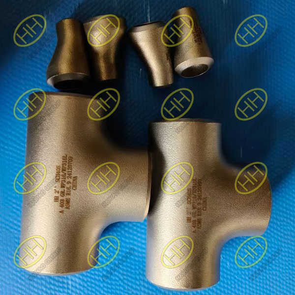 ASME B16.9 A403 GR.WP316 WP 316L equal tees and eccentric reducers