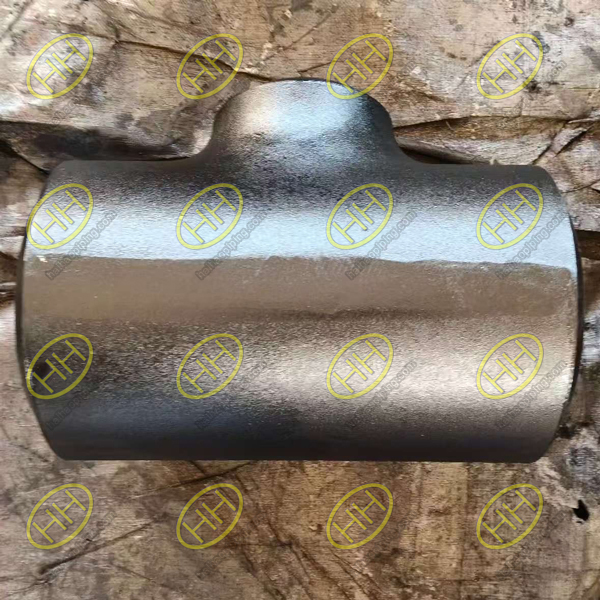 A234 WPB seamless reducing tee SCH XXS x SCH160 shot blasted MPT tested for Portuguese process pipeline