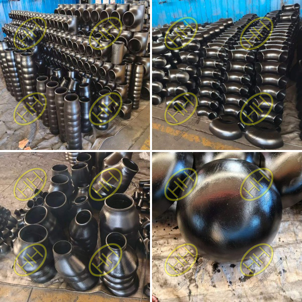 ASME B16.9 A234 WPB seamless carbon steel pipe fittings elbows tees reducers caps, Haihao Group shipment to UK