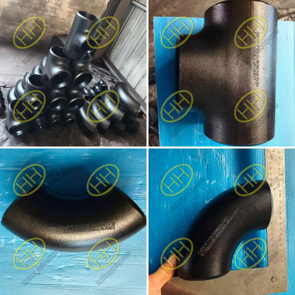 ASME B16.9 A420 WPL6 butt weld equal tee, reducing tee, 45° and 90° long radius elbows for Russia cold pipeline project